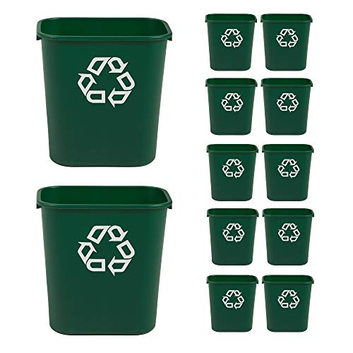 Black 7-Gallon Plastic Wastebasket, Pack of 4 S5927