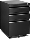 3 Drawer Locking Metal File Cabinet on Wheels G133