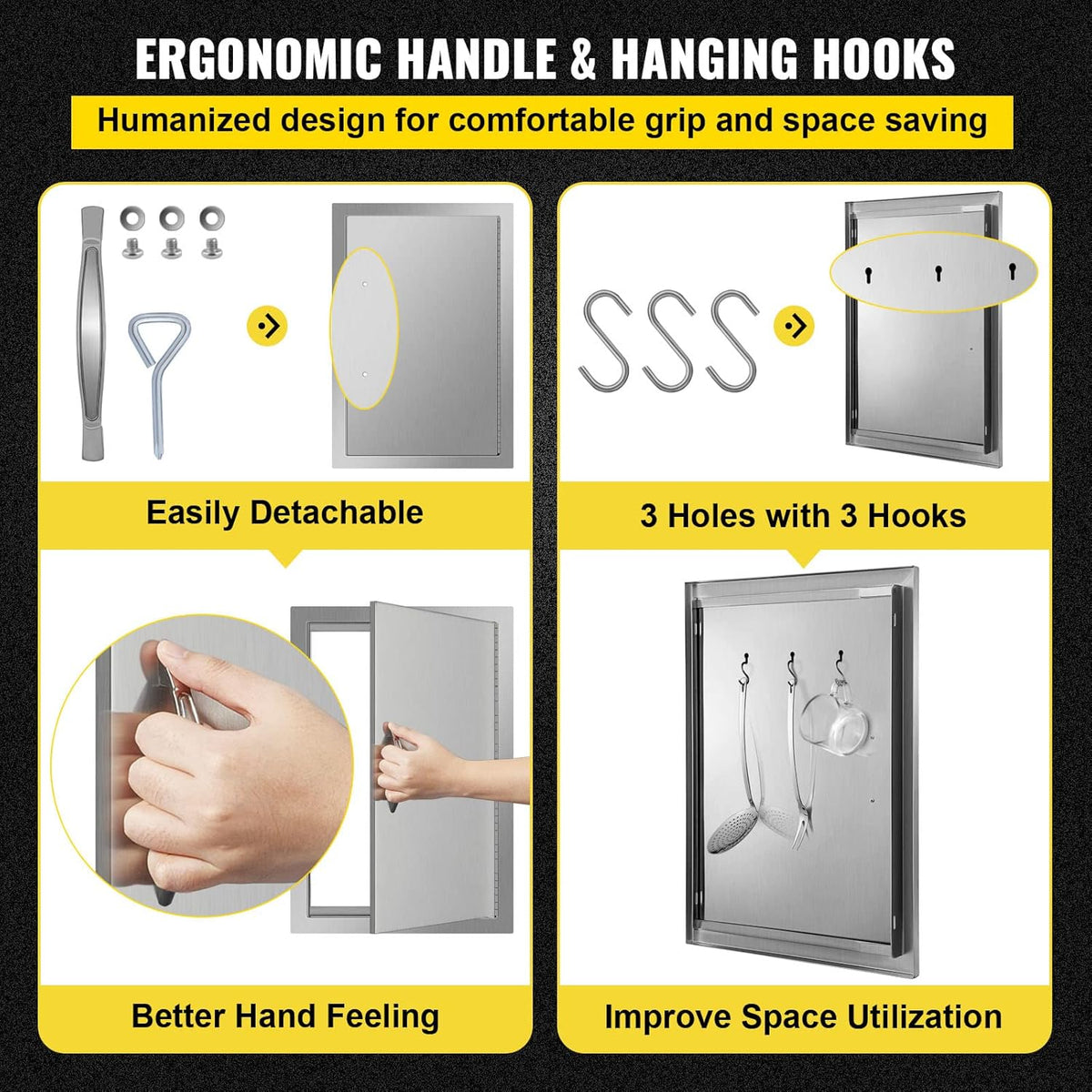BBQ Access Door 17W x 24H Inch Stainless Steel Q24249
