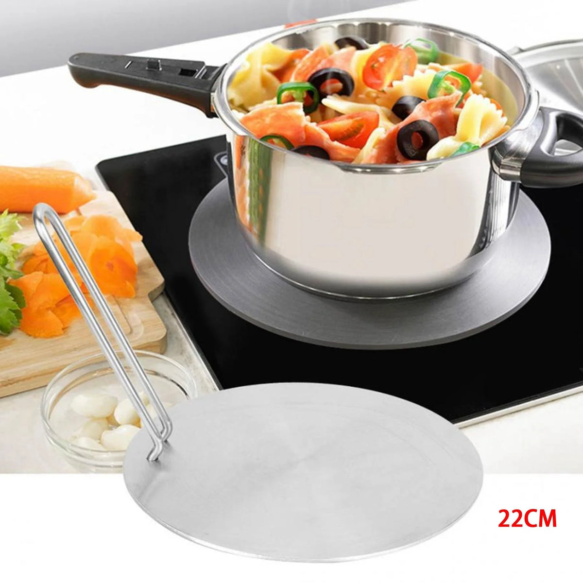 Stainless Steel Induction Cooktop Adapter Plate 22cm Y871787