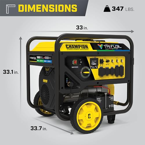 15,000-Watt Electric Start Tri Fuel Portable Generator Y82521