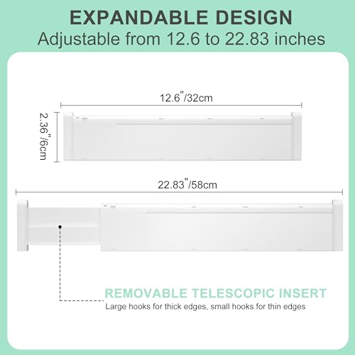 Drawer Dividers 8 Pack, 2.36" High, 12.6-22.8'' Adjustable Expandable Plastic Drawer Organizers A32252