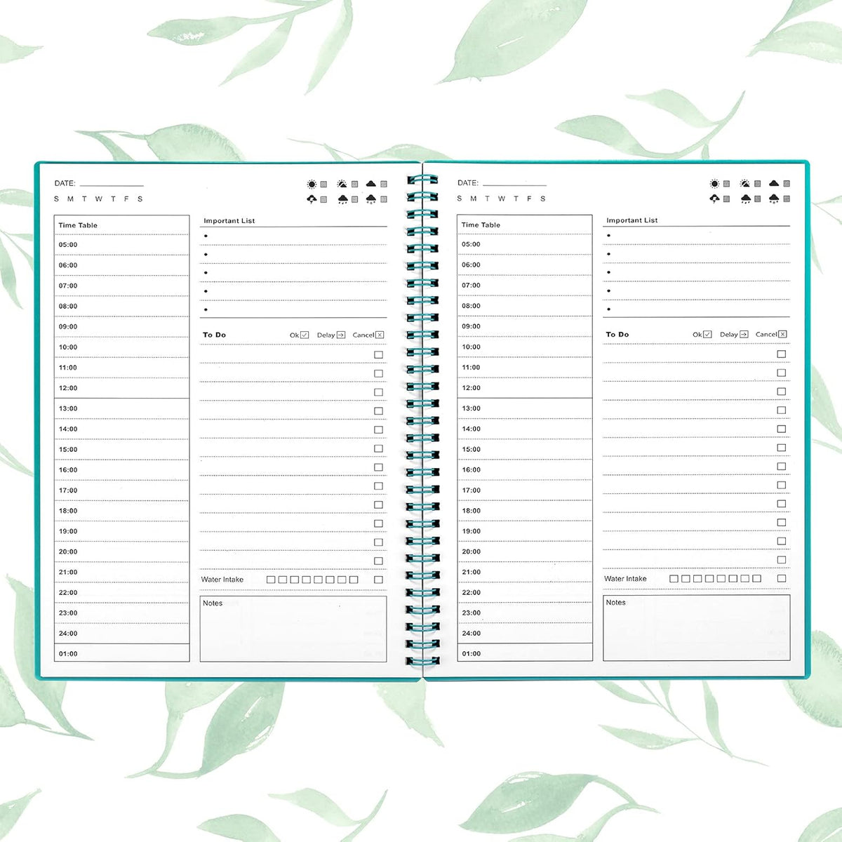 Green 5.2"x7.5" Undated Daily Planner Z169788
