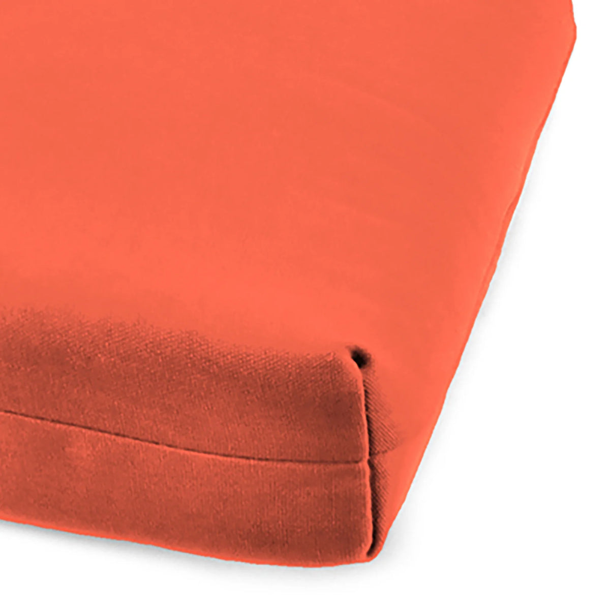 Melon Orange Solid Rectangular Outdoor Chaise Lounge Cushion with Ties and Hanger Loop T240439