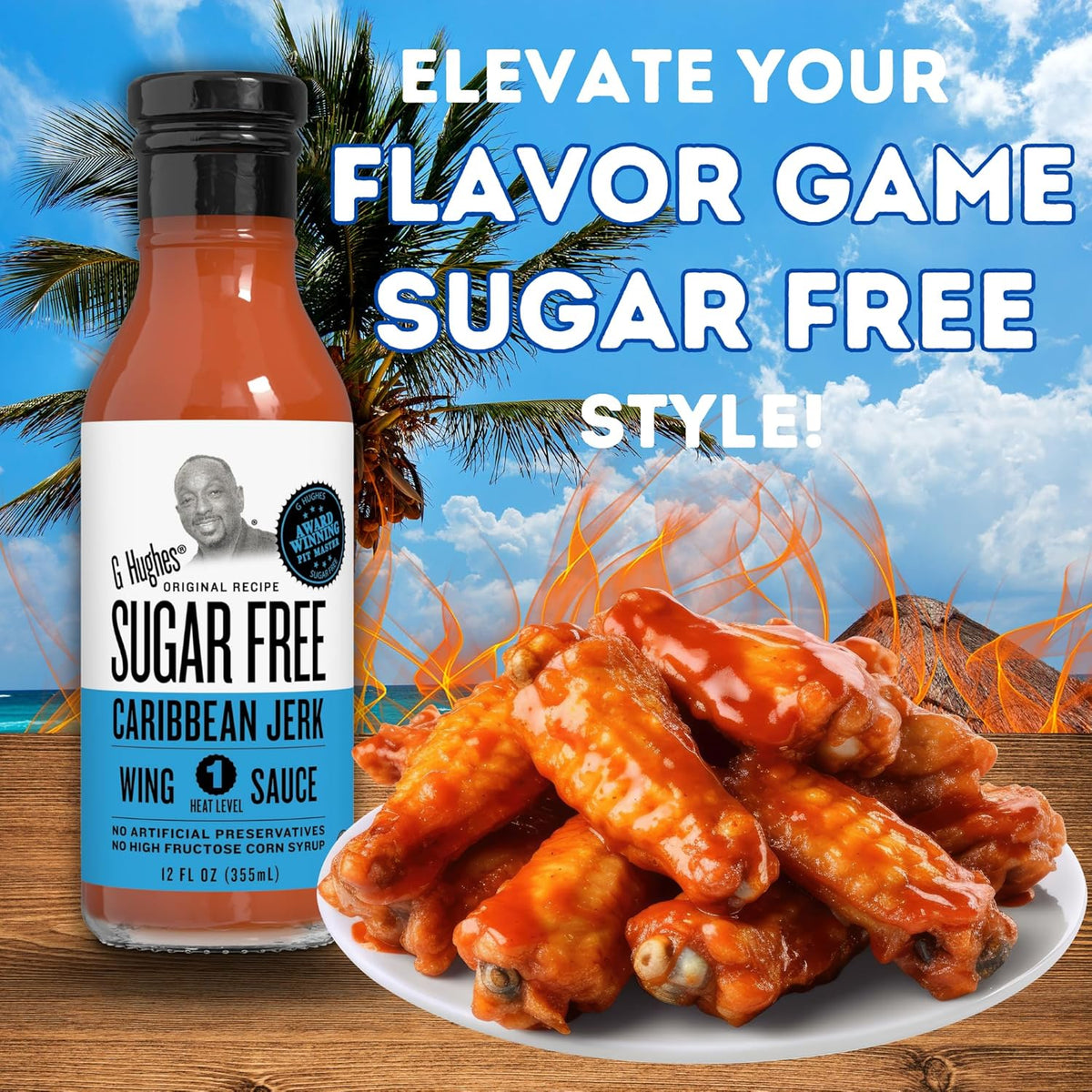 Caribbean Jerk Wing Sauce, 12 Oz. (3 pack) R6744