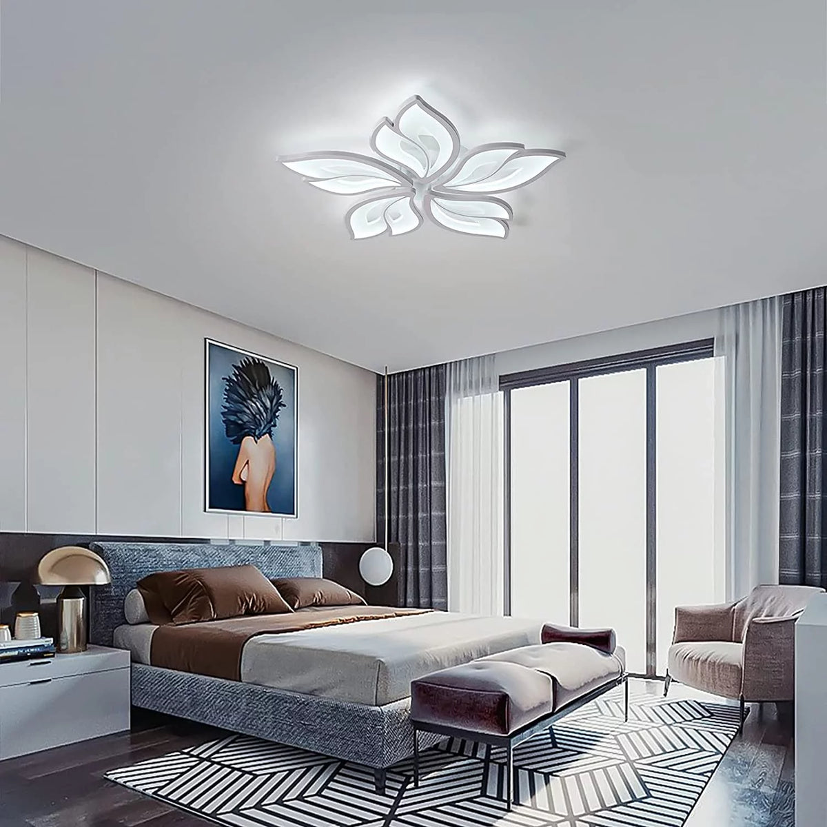 White Dimmable LED Flush Mount Ceiling Light L6863