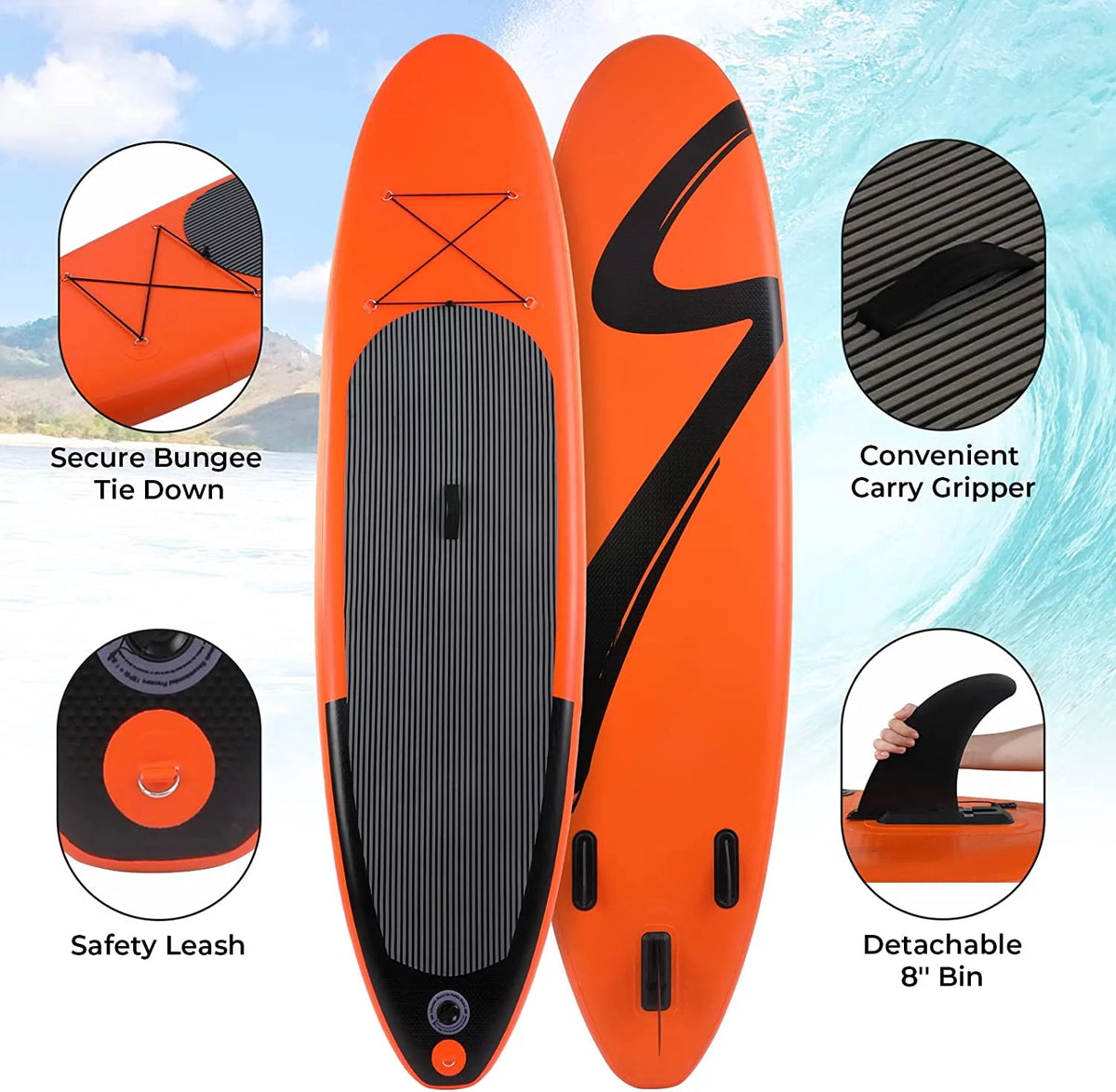10' Inflatable Stand up Paddle Board with Paddle & Hand Pump N52091