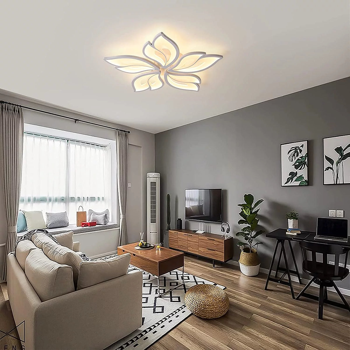 White Dimmable LED Flush Mount Ceiling Light L6863