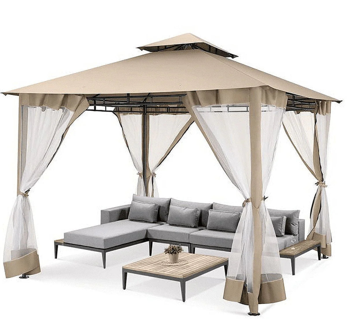 10x10 Outdoor Gazebo with Mosquito Netting D58873