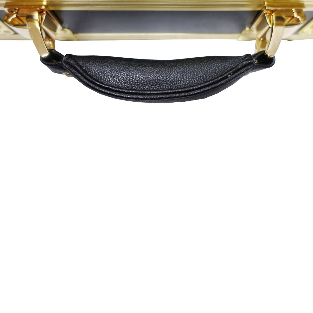 Black/Gold Frame Barber Case with Lock O139755