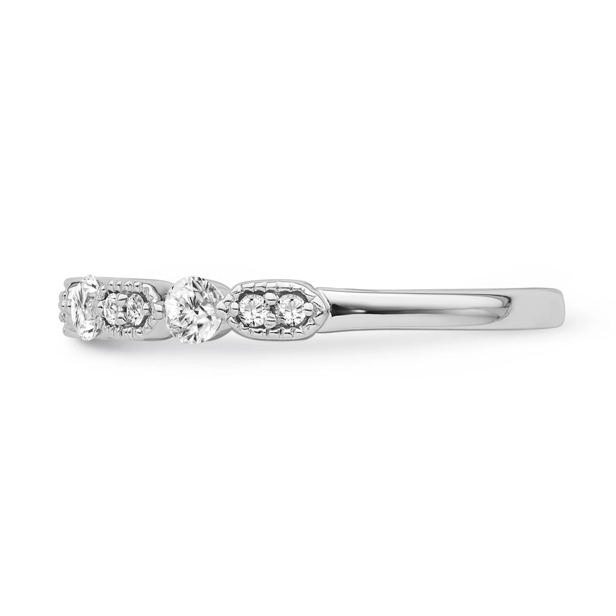 14K White Gold Diamond Band Ring Size 7 M200