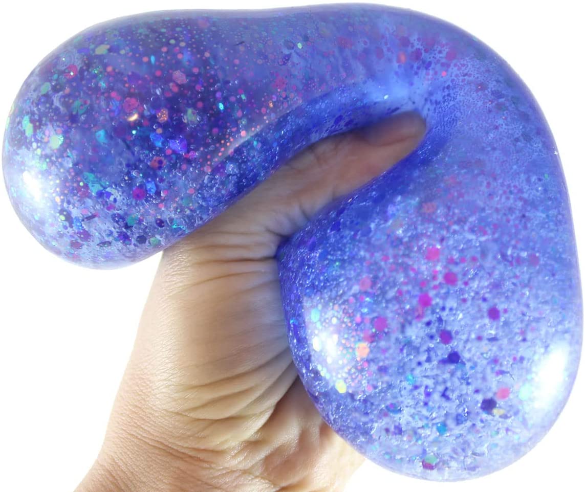 1 Jumbo 4" Metallic Glitter Gel-Filled Squeeze Stress Ball I57936