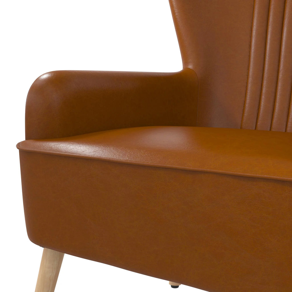 White Faux Leather Accent Chair X3805