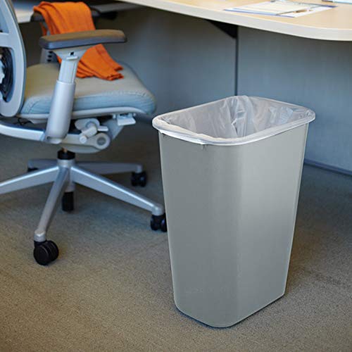 Black 7-Gallon Plastic Wastebasket, Pack of 4 S5927