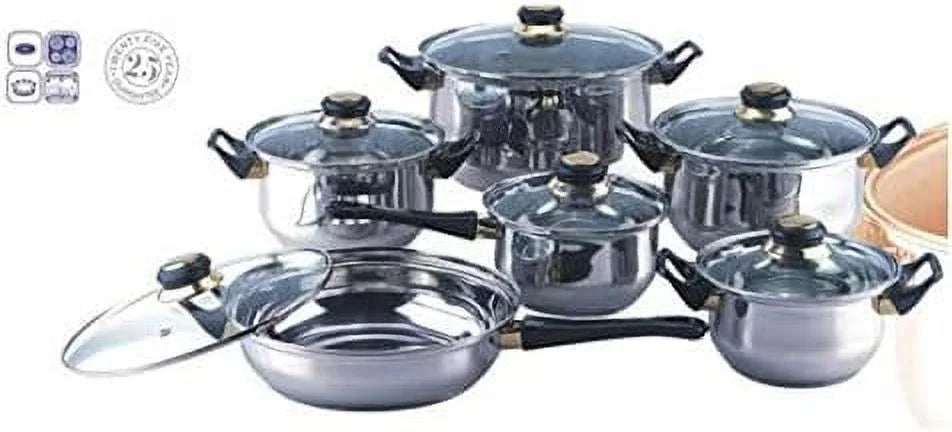 12 Piece Stainless Steel Cookware Set I377511