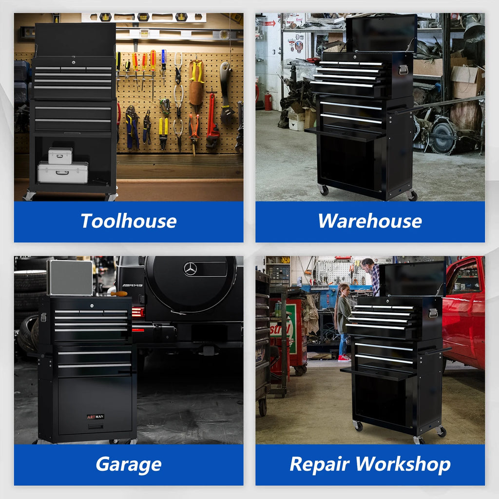 Blue 8 Drawer Rolling Tool Box D373