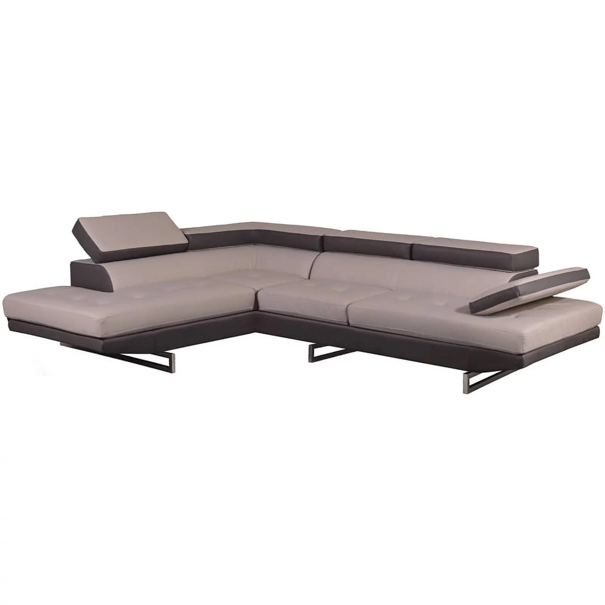Faux Leather Left Arm Facing Sectional M6135
