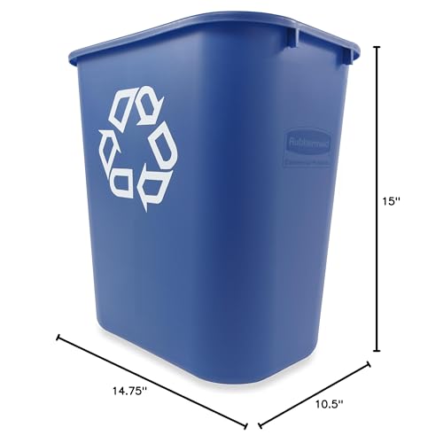 Black 7-Gallon Plastic Wastebasket, Pack of 4 S5927