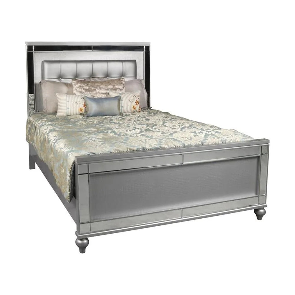 Solid Wood King Size Lighted Bed C543
