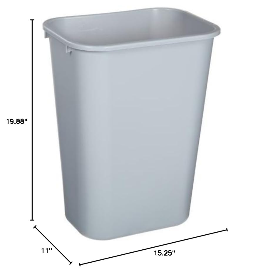 Black 7-Gallon Plastic Wastebasket, Pack of 4 S5927