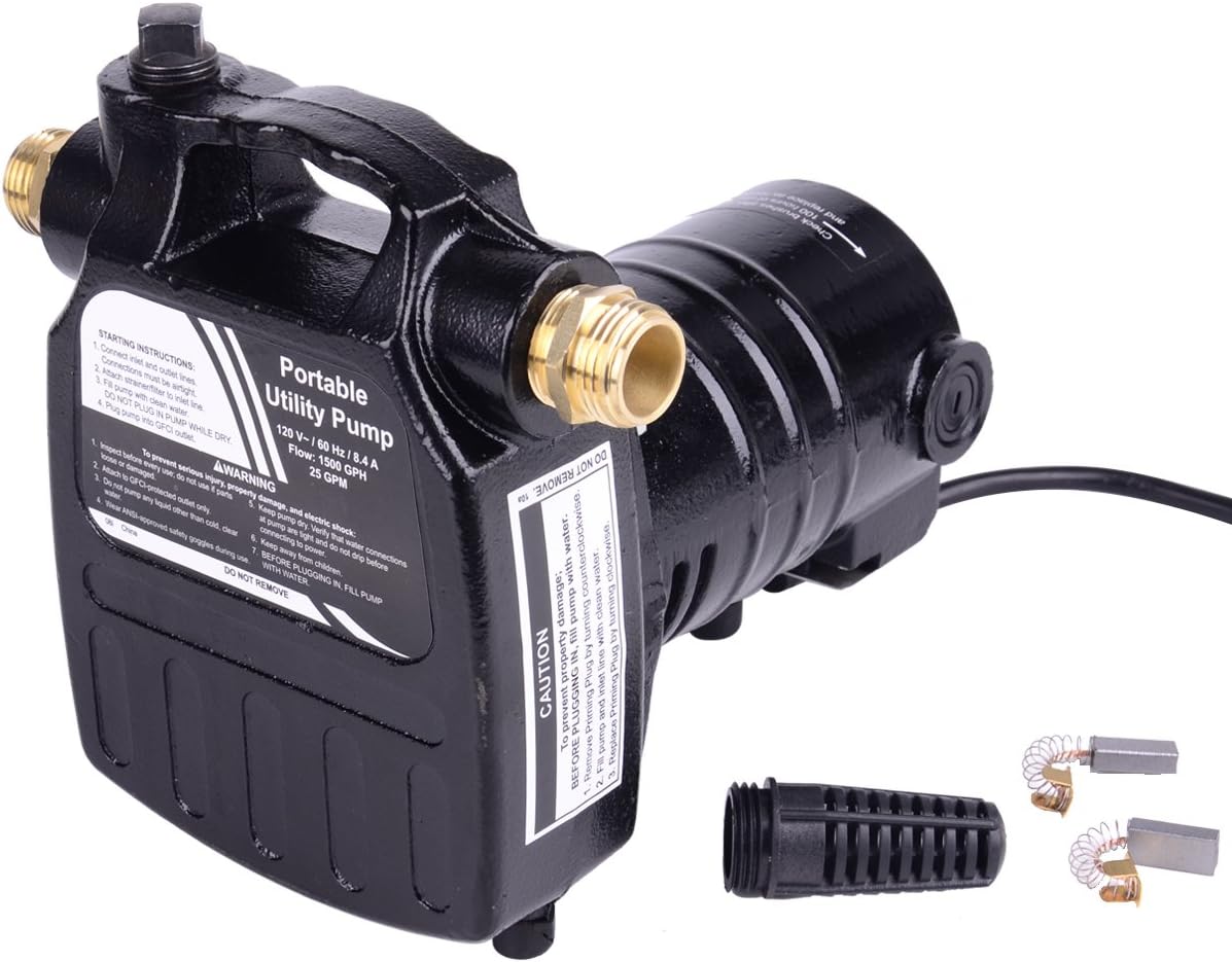 1/2HP 1450GPH Cast Iron Portable Electric Water Pump D9123