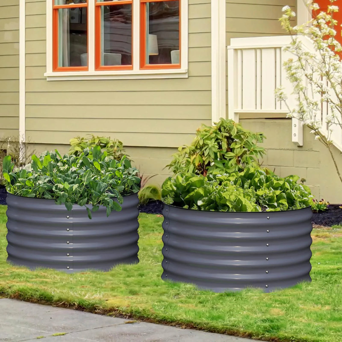 24 Round Pair Raised Garden Beds X41695