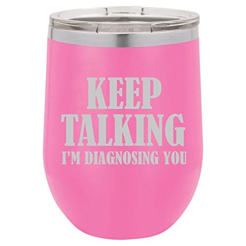 12 oz Double Wall Vacuum Insulated Stainless Steel Stemless Wine Tumbler with Lid E5434
