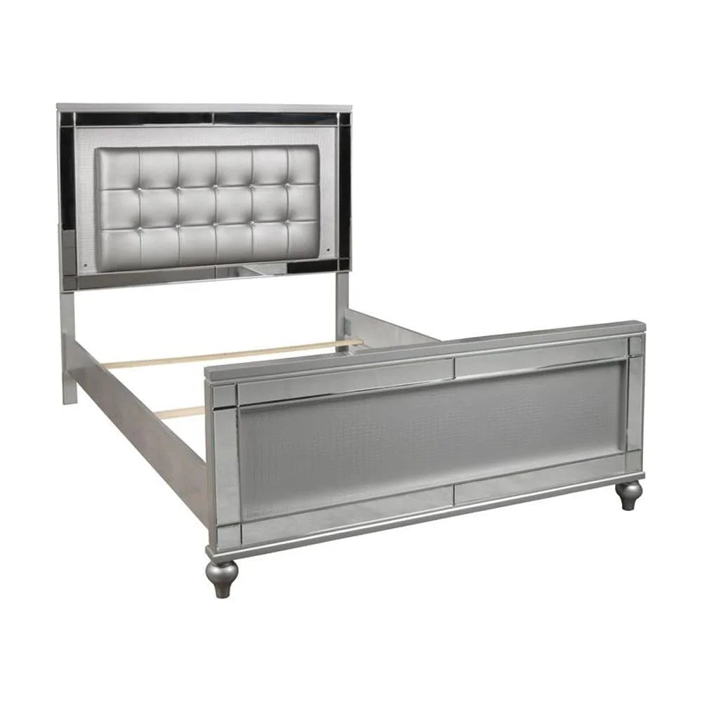 Solid Wood King Size Lighted Bed C543
