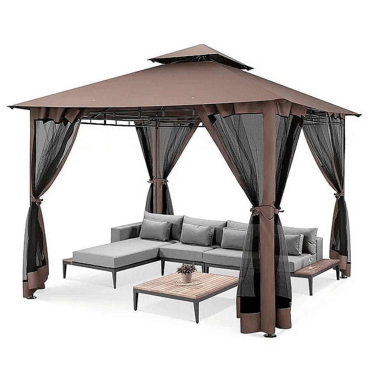 10x10 Outdoor Gazebo with Mosquito Netting D58873