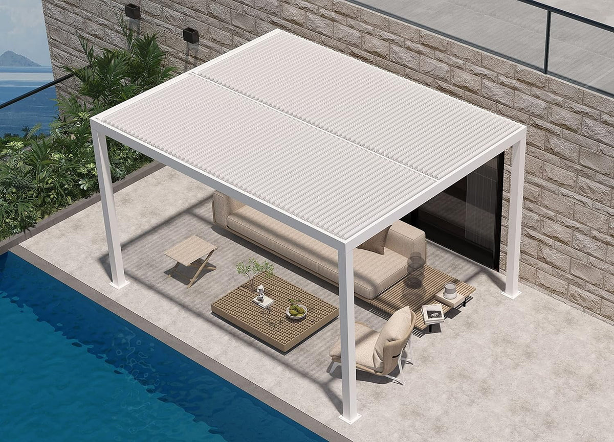 10'x14' Aluminum Louvered Pergola U9521