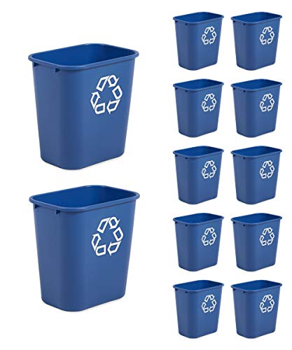 Black 7-Gallon Plastic Wastebasket, Pack of 4 S5927