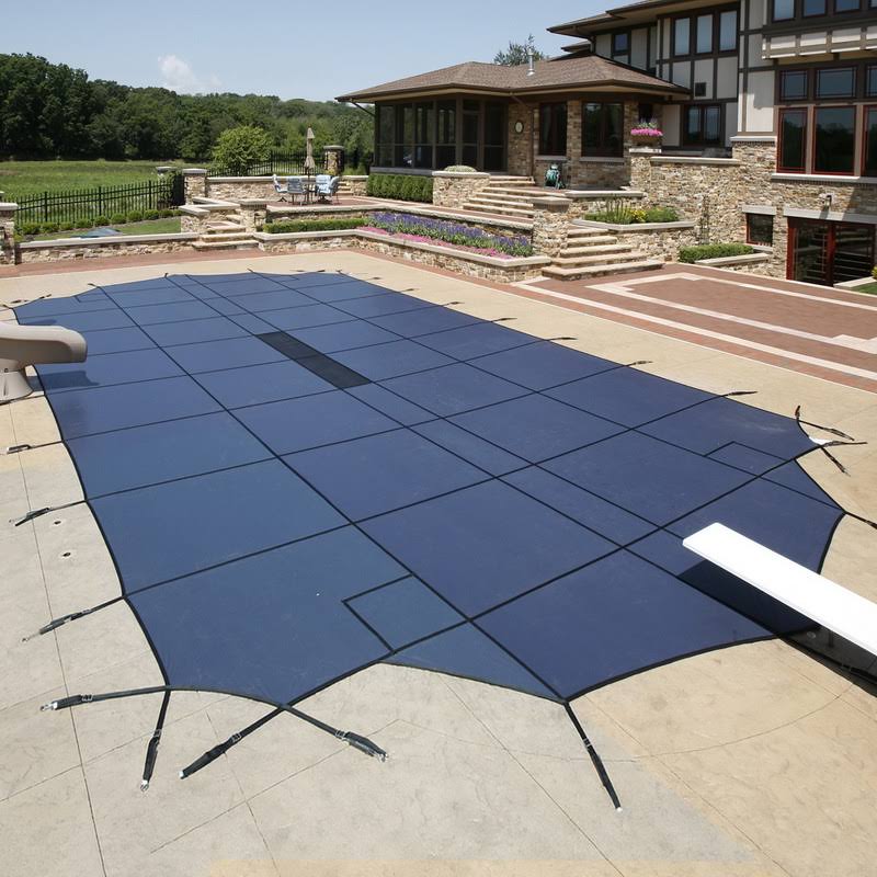 Blue 20-Year Ultra Light Solid Safety Cover for 12-ft x 24-ft Rect Pool T8834