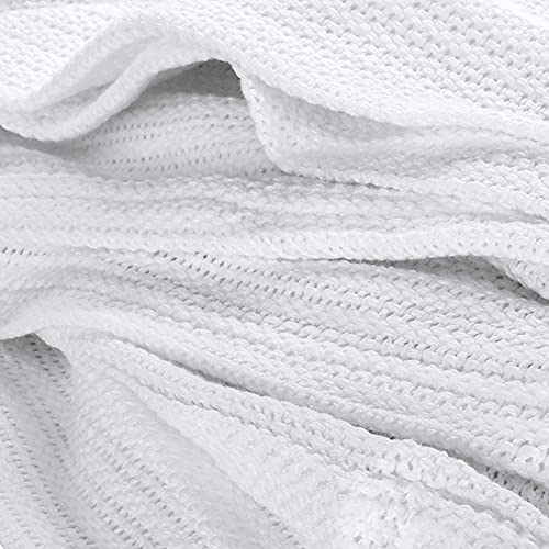 100% Cotton White Twin Thermal Blanket 66x90 Inch 2.5 lb X900610