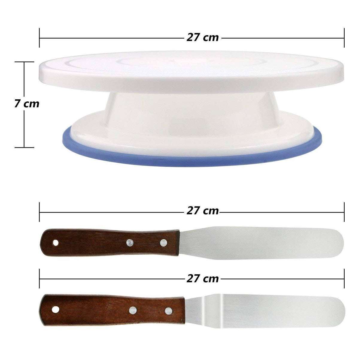 Cake Decorating Turntable Rotating Stand Icing Smoother Spatula I594
