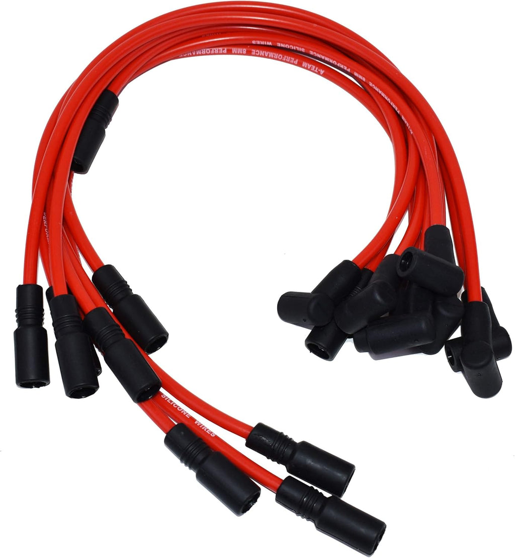 Black Cap Distributor and Red Spark Plug Wires Set 2 in 1 Kit N66430