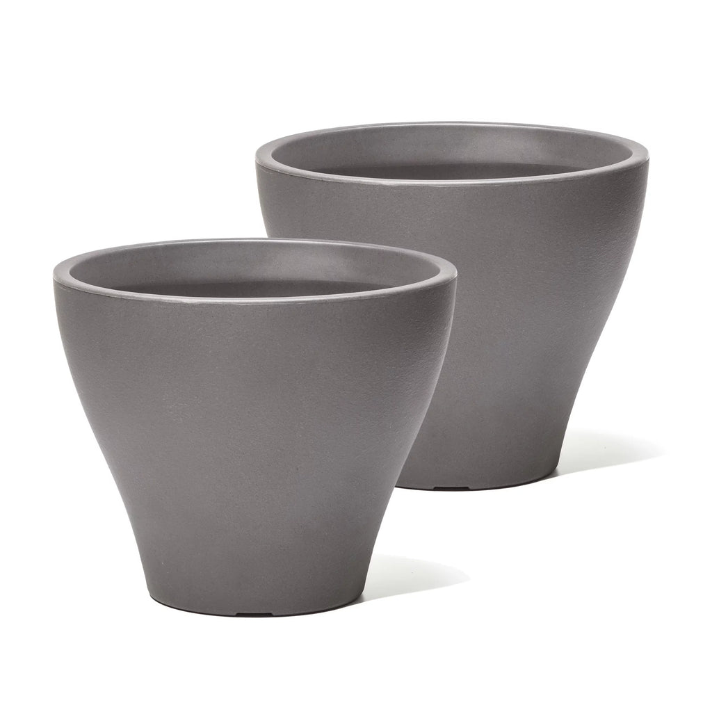 Dark Cedar Round Indoor Outdoor Plastic Planter and Pot Z2009