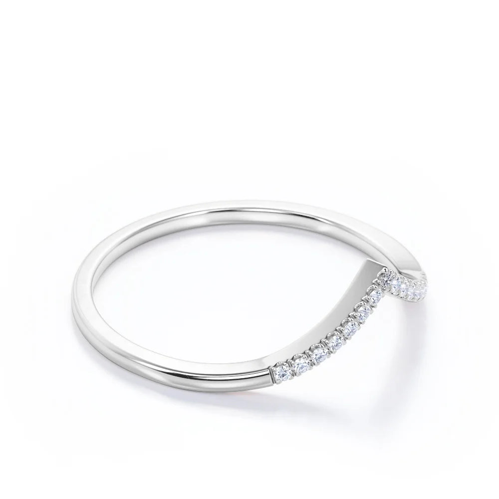 18K White Gold Plated Silver Moissanite Band U898
