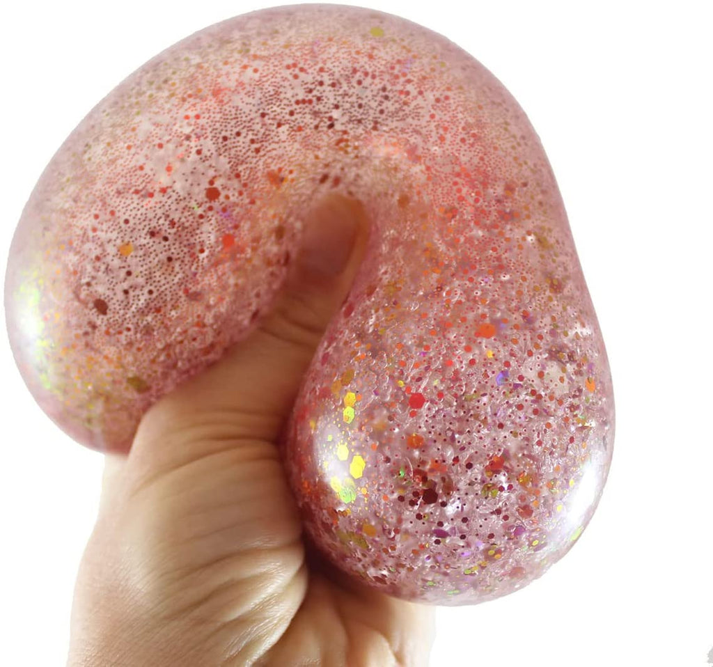 1 Jumbo 4" Metallic Glitter Gel-Filled Squeeze Stress Ball I57936