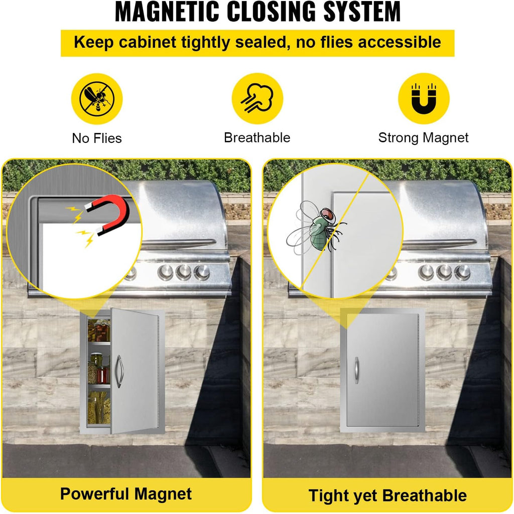 BBQ Access Door 17W x 24H Inch Stainless Steel Q24249