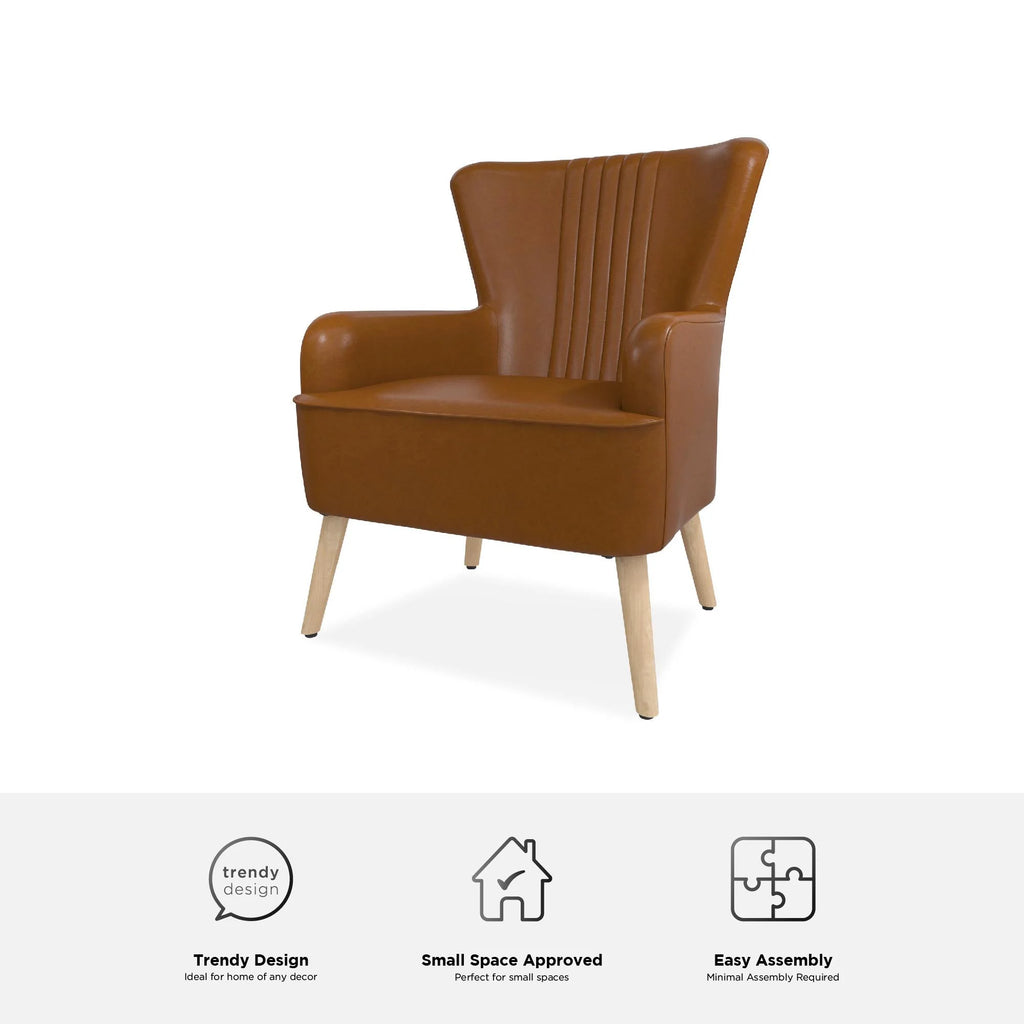 White Faux Leather Accent Chair X3805