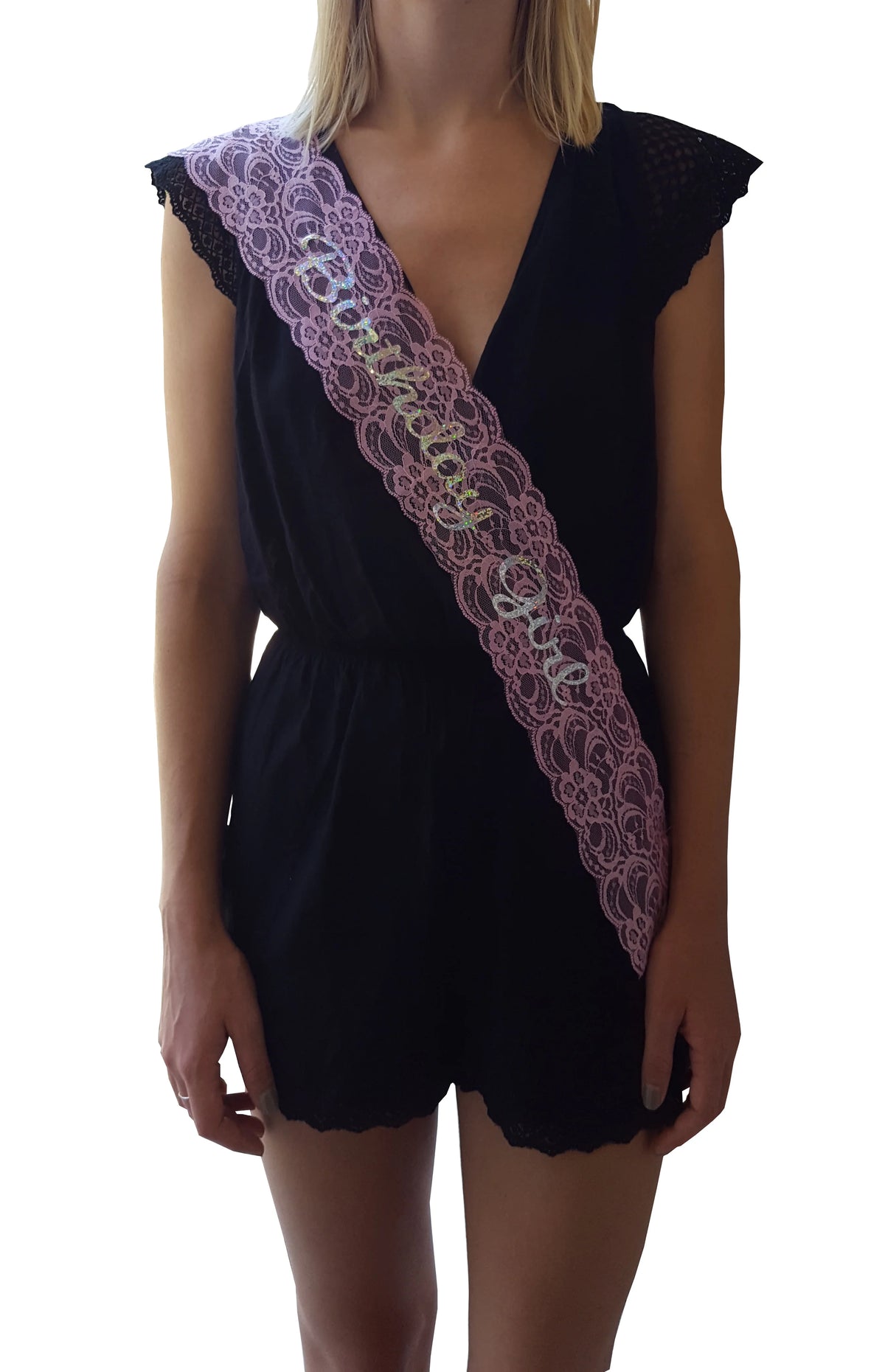 Pink Lace Birthday Sash R24644