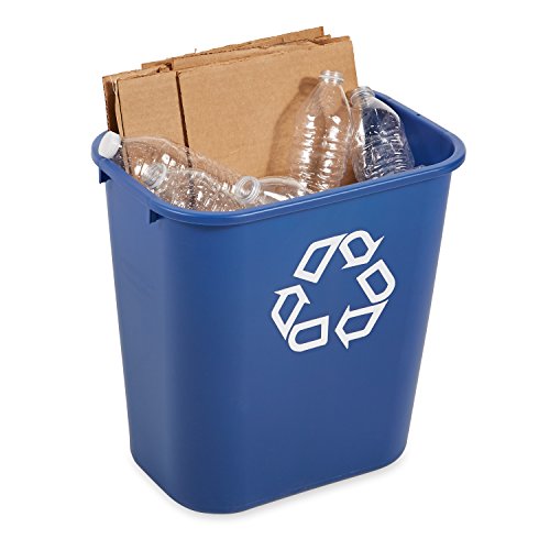 Black 7-Gallon Plastic Wastebasket, Pack of 4 S5927
