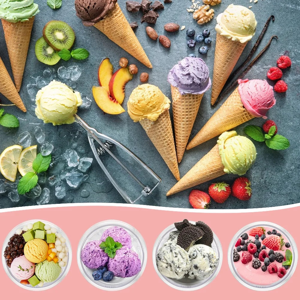 4pcs Leakproof Ice Cream Containers with Lid L460495