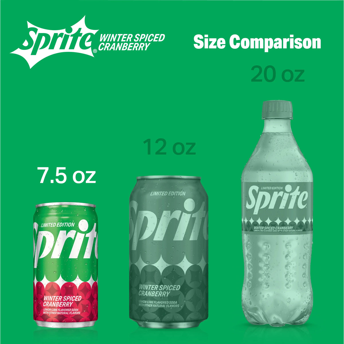 7.5 fl oz 6 Pack Cranberry Lemon Lime Soda Pop Soft Drink W2657