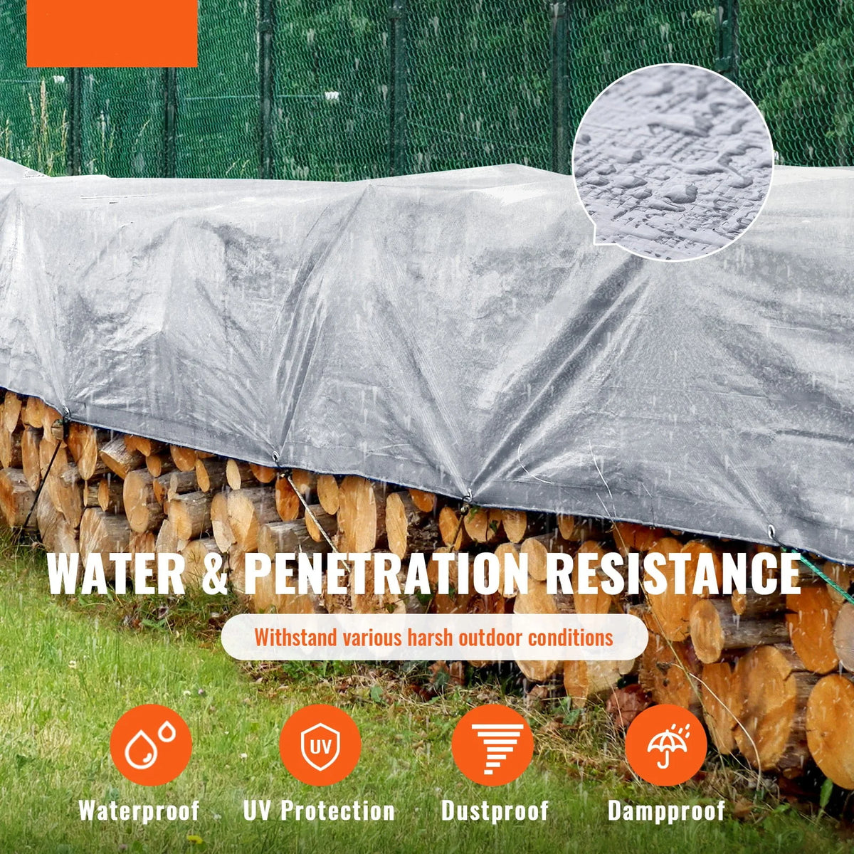 20 x 30 ft Heavy Duty Waterproof Plastic Tarp D29336