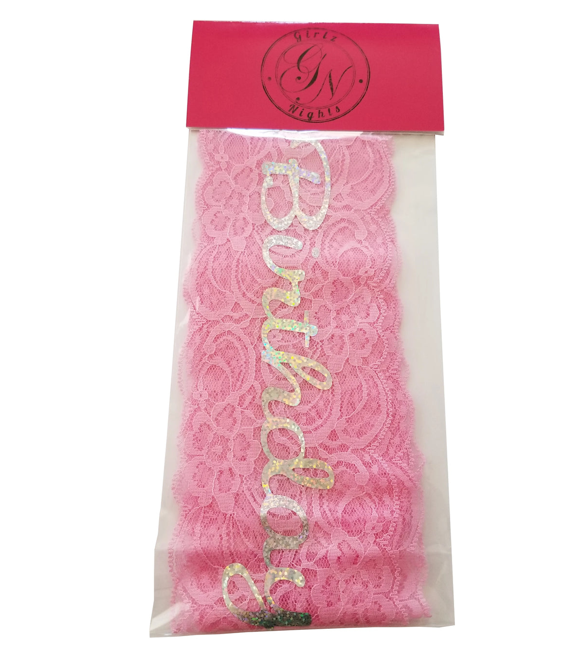 Pink Lace Birthday Sash R24644