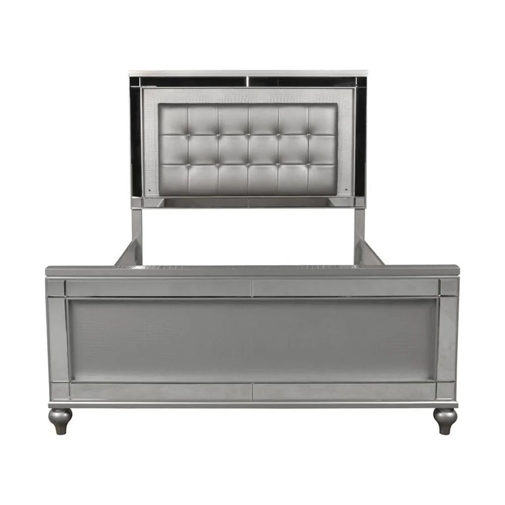 Solid Wood King Size Lighted Bed C543