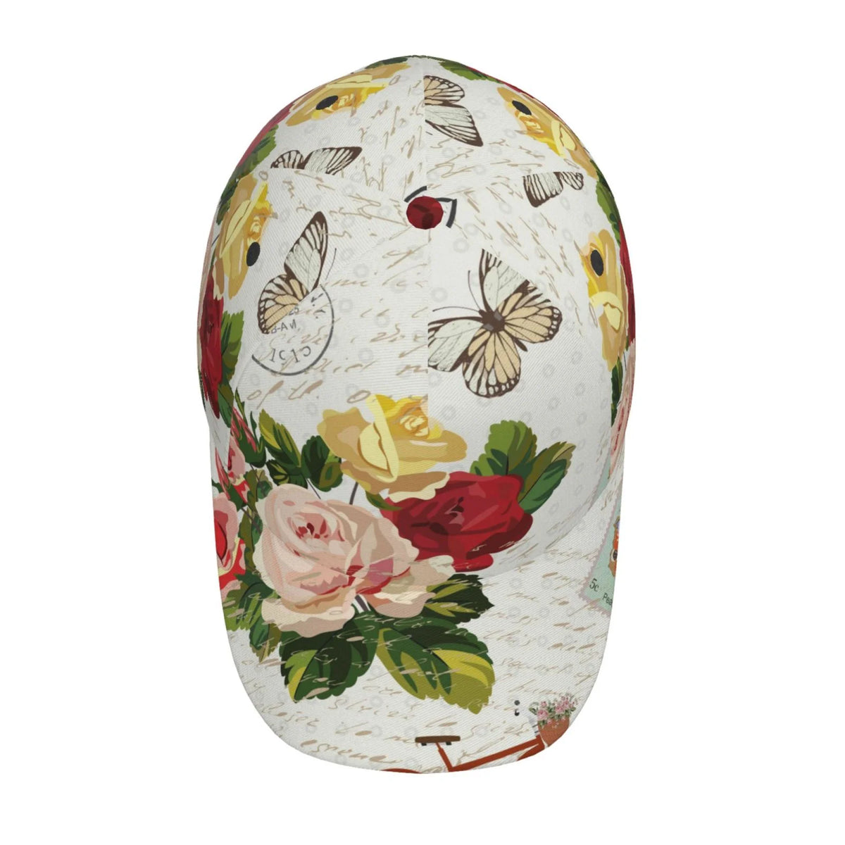 Vintage Bike Flower Butterfly Baseball Cap A16060
