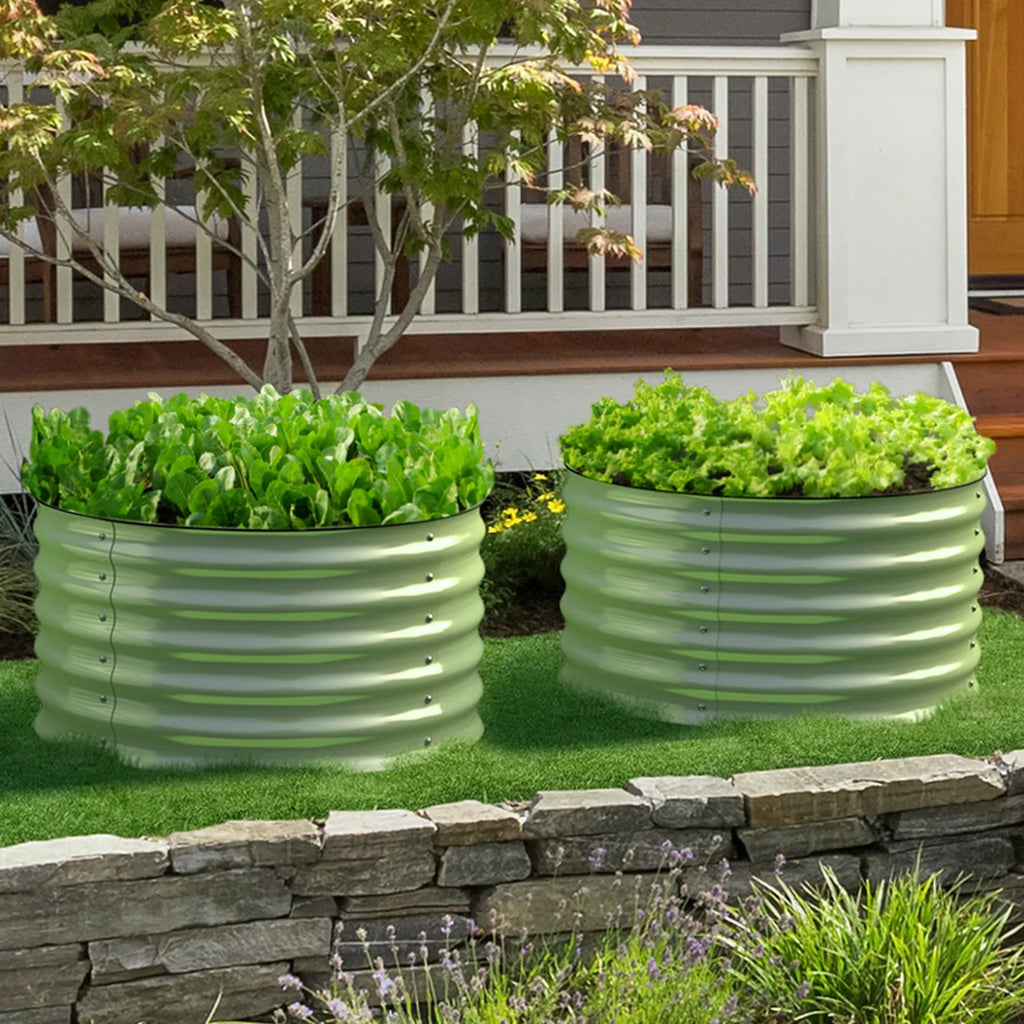 24 Round Pair Raised Garden Beds X41695