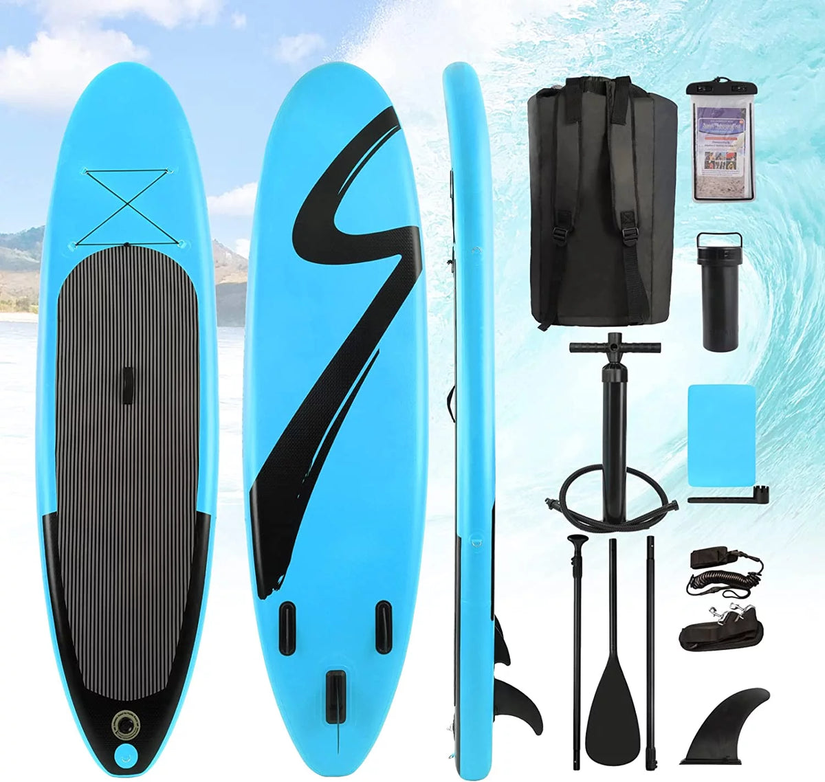 10' Inflatable Stand up Paddle Board with Paddle & Hand Pump N52091